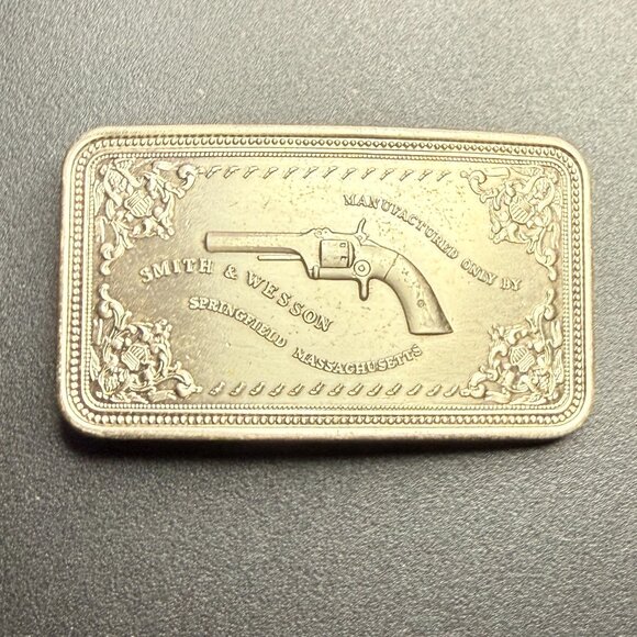 Belt Buckle - Vintage Smith & Wesson "Pistol Case"  (Silver) - Picture 1 of 2